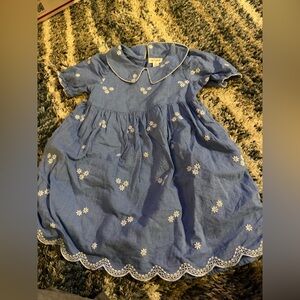 New with tags-Cat & Jack Blue Dress with White Floral Accents-5T